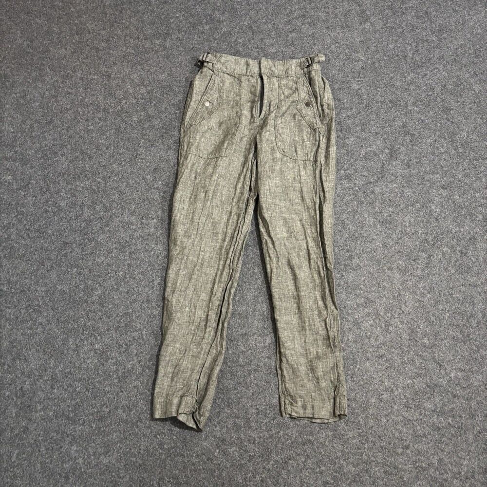 Athleta Voyager Linen Pants Women’s 0 Green Relaxed Casual